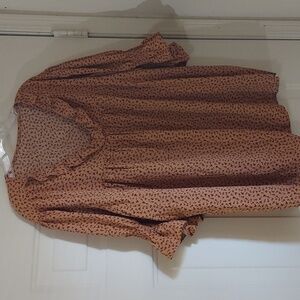 Ruched Ruffle Blouse